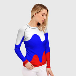 Рашгард женский Патриот - флаг, цвет: 3D-принт — фото 2