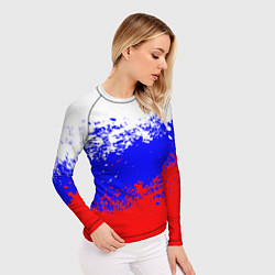 Рашгард женский Патриот - флаг, цвет: 3D-принт — фото 2