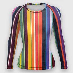 Рашгард женский Разноцветная полоска, цвет: 3D-принт