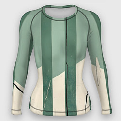 Рашгард женский Зеленые полосы, цвет: 3D-принт