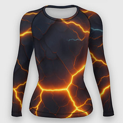 Рашгард женский Молнии и черные объемные плиты, цвет: 3D-принт