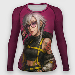 Рашгард женский Девушка с татуировкой в очках, цвет: 3D-принт