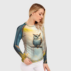 Рашгард женский Сова в мрачном лесу, цвет: 3D-принт — фото 2