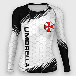 Рашгард женский Амбрелла - белые соты, цвет: 3D-принт