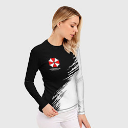 Рашгард женский Umbrella Corp - black and white, цвет: 3D-принт — фото 2