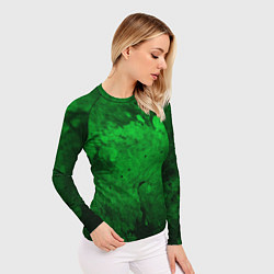 Рашгард женский Абстракция - green acid stains, цвет: 3D-принт — фото 2