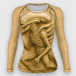 Рашгард женский Гробница с оттиском инопланетянина, цвет: 3D-принт