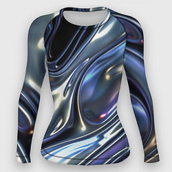 Рашгард женский Серебро жидкий металл, цвет: 3D-принт