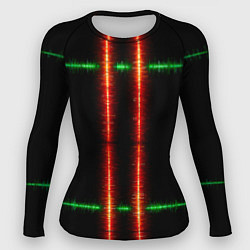Рашгард женский Color black green red lines, цвет: 3D-принт