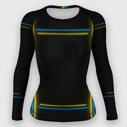 Рашгард женский Neon yellow blue, цвет: 3D-принт