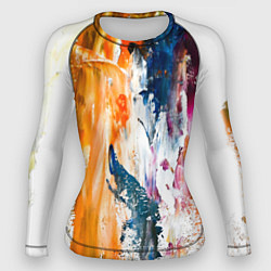 Женский рашгард Разноцветные мазки кисти на палитре художника