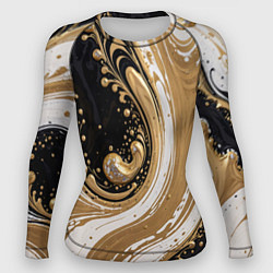 Рашгард женский Черный агат и жидкое золото, цвет: 3D-принт
