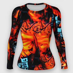 Женский рашгард Абстрактная текстура рыжего пламени