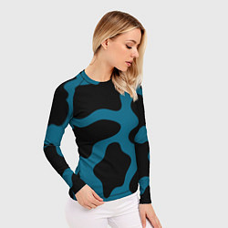 Рашгард женский Синяя коровья расцветка, цвет: 3D-принт — фото 2