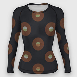 Рашгард женский Black coffee moon drops pattern, цвет: 3D-принт