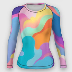 Рашгард женский Разноцветные красивые облака, цвет: 3D-принт