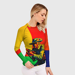 Рашгард женский Австралийский ретро солдат поп-арт, цвет: 3D-принт — фото 2