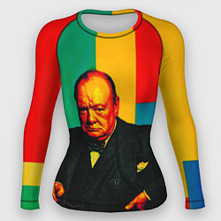 Рашгард женский Уинстон Черчилль поп-арт, цвет: 3D-принт