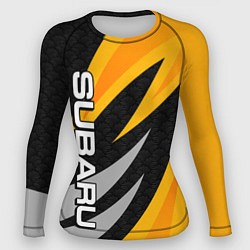 Рашгард женский Субару - желтый, цвет: 3D-принт