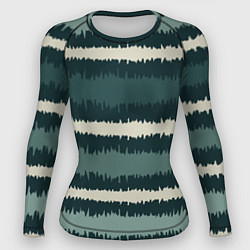 Женский рашгард Полосы зигзагообразные зеленые