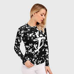 Рашгард женский Дум белые брызги красок, цвет: 3D-принт — фото 2