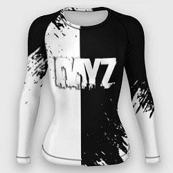 Рашгард женский Dayz текстура черно белые краски, цвет: 3D-принт
