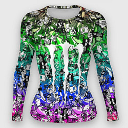 Рашгард женский Monster energy стикеры, цвет: 3D-принт