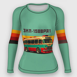 Рашгард женский Ретро автобус ЗИЛ 158ВРА1 поп-арт, цвет: 3D-принт