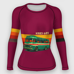 Рашгард женский Ретро автобус КАВЗ-685 поп-арт, цвет: 3D-принт