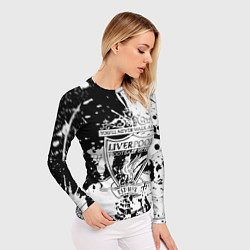 Рашгард женский Liverpool краски текстура, цвет: 3D-принт — фото 2