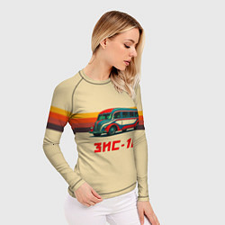 Рашгард женский Ретро автобус ЗИС-16 поп-арт, цвет: 3D-принт — фото 2