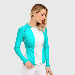 Рашгард женский Color blue and white, цвет: 3D-принт — фото 2