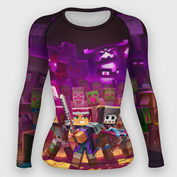 Женский рашгард Майнкрафт - герои в окружении