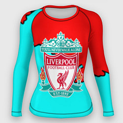 Рашгард женский Liverpool краски текстура штрихи, цвет: 3D-принт