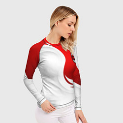 Рашгард женский ФК Милан - белый и красный, цвет: 3D-принт — фото 2