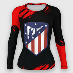 Рашгард женский Атлетико Мадрид красные краски, цвет: 3D-принт
