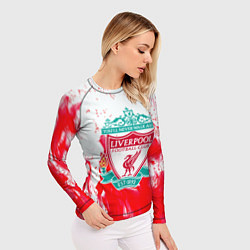 Рашгард женский Liverpool розовый огонь, цвет: 3D-принт — фото 2