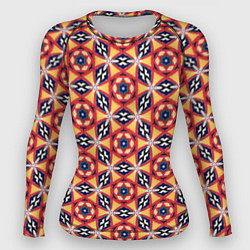 Рашгард женский Красно-синий калейдоскоп, цвет: 3D-принт