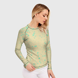 Рашгард женский Color beige turquoise, цвет: 3D-принт — фото 2