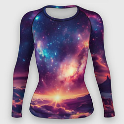 Рашгард женский Фантастический космос вид с планеты, цвет: 3D-принт