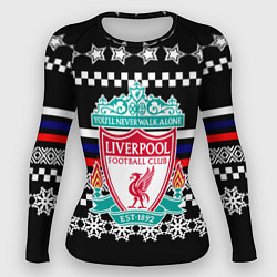 Рашгард женский Ливерпуль текстура триколор зима, цвет: 3D-принт