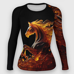 Рашгард женский Оранжево желтая лошадь созданная из янтаря, цвет: 3D-принт