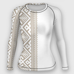 Женский рашгард Узоры славянские в бежевом цвете