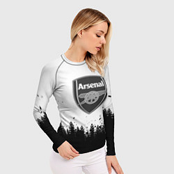 Рашгард женский Arsenal черный лес, цвет: 3D-принт — фото 2