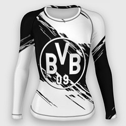 Рашгард женский Borussia черно белые полосы, цвет: 3D-принт