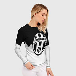 Рашгард женский Ювентус черно белая геометрия, цвет: 3D-принт — фото 2