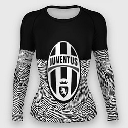 Рашгард женский Juventus отпечатки текстура, цвет: 3D-принт