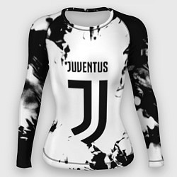 Рашгард женский Juventus черные краски абстракция, цвет: 3D-принт