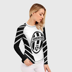 Рашгард женский Ювентус полосы геометрия, цвет: 3D-принт — фото 2