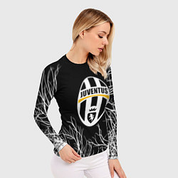 Рашгард женский Ювентус деревья белые, цвет: 3D-принт — фото 2